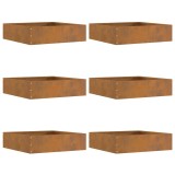 vidaXL Margine pentru gazon 6 pcs Ruginit 50 x 50 x 13 cm 874729