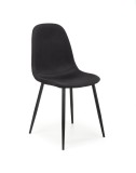 Scaun scandinav cu cadru metalic, tapiterie material textil, 43x47x87x49 cm, negru