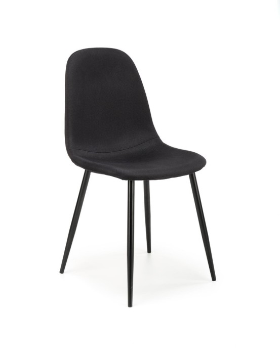 Scaun scandinav cu cadru metalic, tapiterie material textil, 43x47x87x49 cm, negru