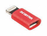 Adaptor iPhone Lightning tata - micro USB mama rosu Valueline