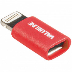 Adaptor iPhone Lightning tata - micro USB mama rosu Valueline