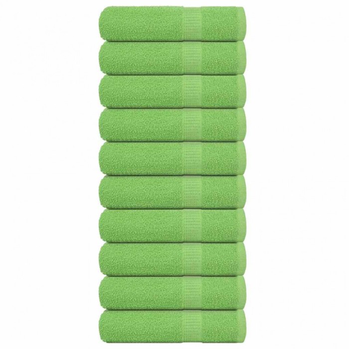 vidaXL Prosoape de m&acirc;nă 10 buc Verde măr 50x100cm 360 g/m&sup2; 100% bumbac 137024