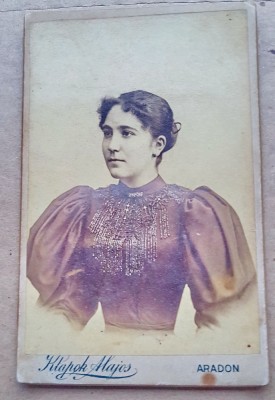 F181-I-Foto CDV Atelier LAPCK LAJOS Arad- Aradon Romania veche anii 1900 Doamna. foto