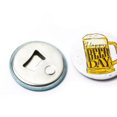 Magnet de frigider personalizat, cu desfacator de sticle, diametru 58 mm foto