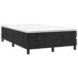 Cumpara ieftin Pat box spring cu saltea, negru, 120x190 cm, catifea