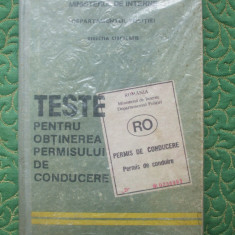TESTE PT. OBTINEREA PERMISULUI DE CONDUCERE - 1991