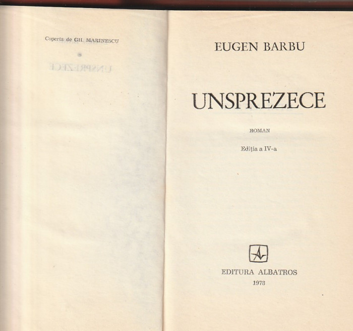 EUGEN BARBU - UNSPREZECE ( RELEGATA )