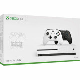 Consola Xbox One S 1TB alba cu 2 controllere ( alb + negru) SH
