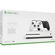 Consola Xbox One S 1TB alba cu 2 controllere ( alb + negru) SH foto