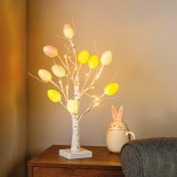 Decor copacel cu oua de Paste - 10 oua, 24 LED-uri - 50 cm - 3 x AA Best CarHome, Globiz