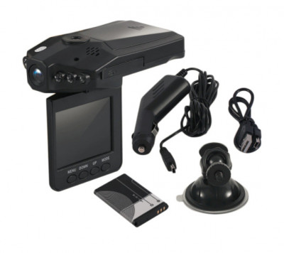 Camera video auto Full HD, unghi 120 grade, display LCD, 6 LED-uri foto