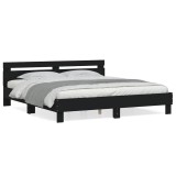 Cumpara ieftin Cadru de pat cu tablie, negru, 180x200 cm, lemn prelucrat