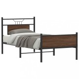 VidaXL Cadru pat fără saltea stejar maro, 90x200 cm, lemn prelucrat