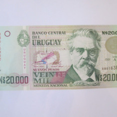 Uruguay 20000 Pesos 1991 UNC,vedeti foto