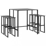 Cumpara ieftin Set bar de gradina 5 piese, negru, otel vopsit electrostatic