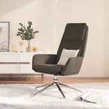 Cumpara ieftin Fotoliu rabatabil, gri &icirc;nchis, piele &icirc;ntoarsă artificială