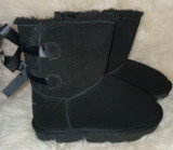 Cizme UGG fata negre piele intoarsa imblanite cu fundite masura 33 noi