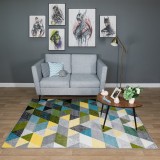 Covor Model Shapes 11151-190, Marime 80 x 150 cm, Multicolor, Inaltime Fir 9 mm, Antialergic, Polipropilena, Living, Dormitor, Sufragerie, Birou