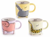 Cumpara ieftin Set 3 cani ceramica multicolora Savannah &Oslash; 9,5 cm x 10 H, 3 x 480 ml