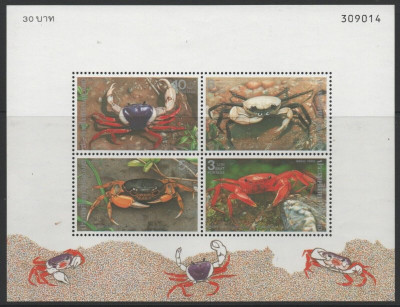 Thailanda 1994 - Crabi, fauna, bloc neuzat foto