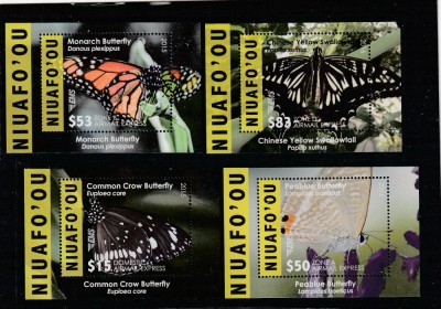 Niuafo&amp;#039;ou 2015 - Fauna , Insecte , Fluturi , colite , dantelate , MNH , Mi.Bl. 56-59 , cota 207 foto