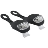 Set 2 lampi silicon pentru bicicleta, cu lumina alba, 3 moduri de luminare, impermeabile, culoare neagra, Oem