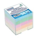 Cub hartie cu suport plastic Donau, hartie culori pastel, 92 x 92 x 82 mm