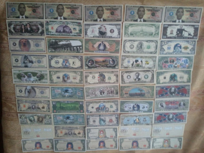 Lot 50 bancnote fantasy, necirculate, cu dubluri foto