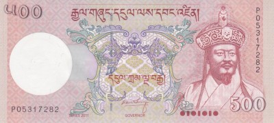 Bancnota Bhutan 500 Ngultrum 2011 - P33b UNC ( vezi descriere ) foto