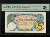 Africa de Vest Franța 5 franci 1928 P5Be Dacar