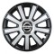 Set 4 capace roti Silver/black cu inel cromat pentru gama auto Nissan