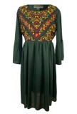 Rochie dama casual RD2, verde , marimea XL, Bumbac