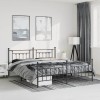 VidaXL Cadru pat metalic cu tăblii de cap/picioare, negru, 183x213 cm 353560