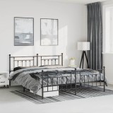 VidaXL Cadru pat metalic cu tăblii de cap/picioare, negru, 183x213 cm