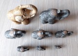 Set Statuete Elefanti, ipsos, 8 bucati, stare excelenta