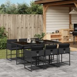 VidaXL Set mobilier de grădină cu perne, 7 piese, negru, poliratan 3278034