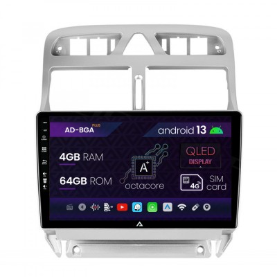Navigatie Peugeot 307, Android 13, A-Octacore 4GB RAM + 64GB ROM, 9 Inch - AD-BGA9004+AD-BGRKIT266 foto
