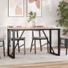 VidaXL Masă de bucătărie, cadru O, 160x80x75cm lemn masiv pin și Oţel