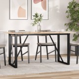 VidaXL Masă de bucătărie, cadru O, 160x80x75cm lemn masiv pin și Oţel