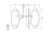 Placute Frana Bosch Fiat Panda Van (169) 2004-2016, Fara Senzor Uzura, 0986494114, 17.5mm