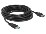Cablu USB A DeLOCK 5m Negru Mufă Aurită 24AWG 28AWG Cod 85058