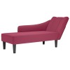 VidaXL Sezlong cu cotiera dreapta Wine Red Velvet 4009796
