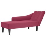 Cumpara ieftin Sezlong cu cotiera dreapta Wine Red Velvet