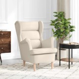 vidaXL Fotoliu, alb, 74x84x100 cm, p&acirc;nză textil 4016907