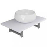 Cumpara ieftin Set mobilier de baie, 2 piese, alb, ceramica