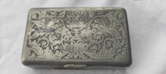 CUTIE TUTUN cu BLAZON NOBILIAR AUSTRO UNGARIA 1870 - 1900 PIESA de COLECTIE rara