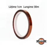 Bandă Poliamidă Termorezistentă Kapton (tip), 1cm x 30m, Ideală pentru Protecție SMD &icirc;n Electronică, Aurie