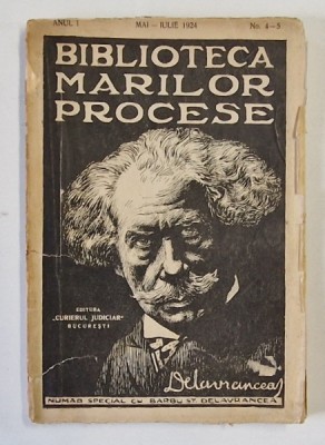 BIBLIOTECA MARILOR PROCESE, ANUL I, MAI-IULIE, NR. 4-5, 1924 foto