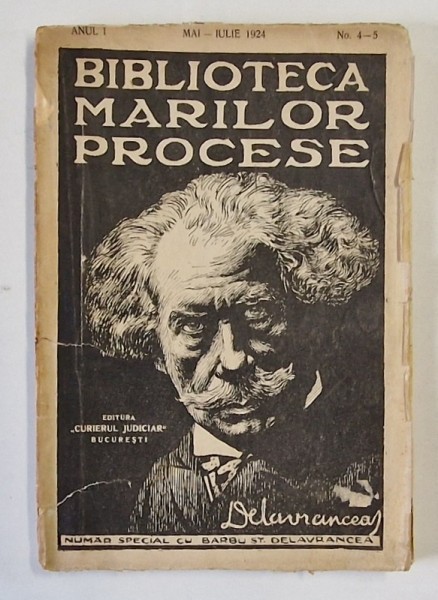 BIBLIOTECA MARILOR PROCESE, ANUL I, MAI-IULIE, NR. 4-5, 1924