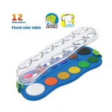 Acuarele Keyroad, cu pensula, 12 culori, 28mm, 40mm, carcasa PVC, KR971695